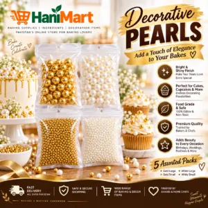 Decorative Pearls Gold White