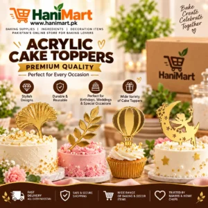Gold Acrylic Cake Toppers – Assorted Designs