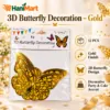 3D Butterfly Decoration – Metallic Gold, 12 pcs