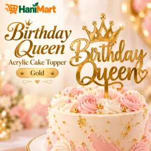 Birthday Queen Acrylic Cake Topper – Gold