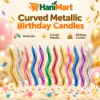 Curved Metallic Birthday Candles – Multicolor