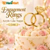Engagement Rings Acrylic Cake Topper – Gold