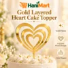 Gold Layered Heart Cake Topper