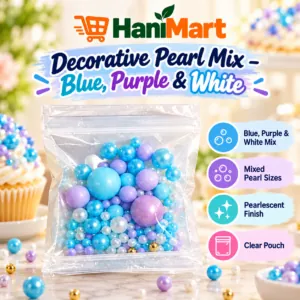 Decorative Pearl Mix – Blue, Purple & White - Hero