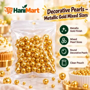 Decorative Pearls – Metallic Gold Mixed Sizes - Hero