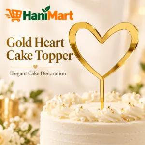 Gold Heart Cake Topper