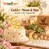 Golden Moon & Star Acrylic Cake Topper Set — 5 PCS in 1 Pack