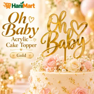 Oh Baby Acrylic Cake Topper – Gold